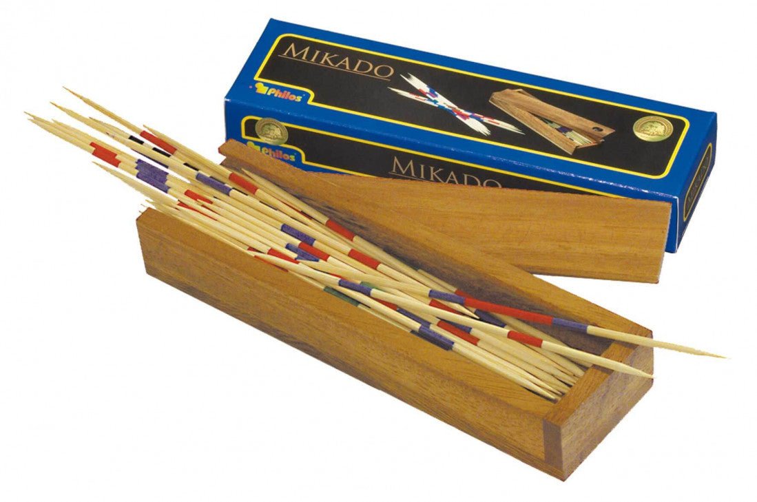 Mikado - Boite en bois - jeu d'adresse en bois - Rouge et Noir