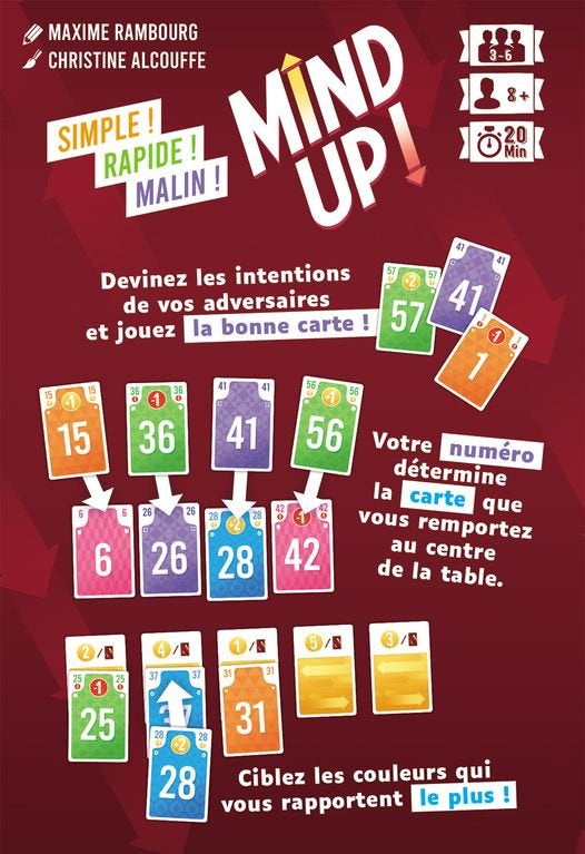 Mind Up - Jeu de plateau de stratégie d'ambiance enfants cadeau - 12a - Rouge et Noir