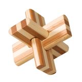 Mini casse - tête 3D en bois - Double Cross - Casse - tête en bois - Rouge et Noir