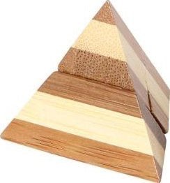 Mini casse - tête 3D en bois - Pyramide 2 - Casse - tête en bois pyramide enfant - Rouge et Noir