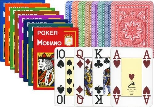 Modiano - Jumbo - Bleu foncé - cartes de poker - Rouge et Noir