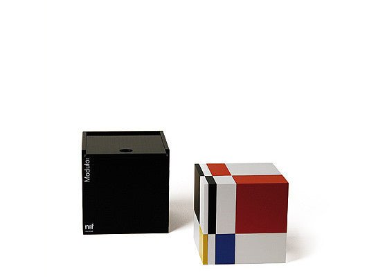 Modulon - Jeu de construction designcasse - tête cube - Rouge et Noir