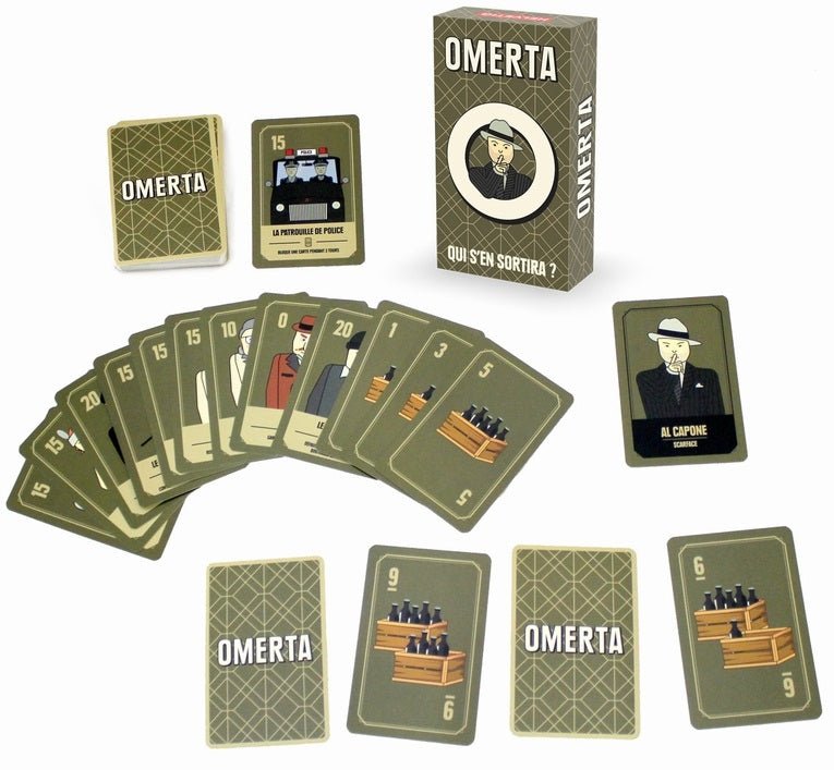 Omerta - Jeu de société et plateau de stratégie de cartes à deux - Rouge et Noir