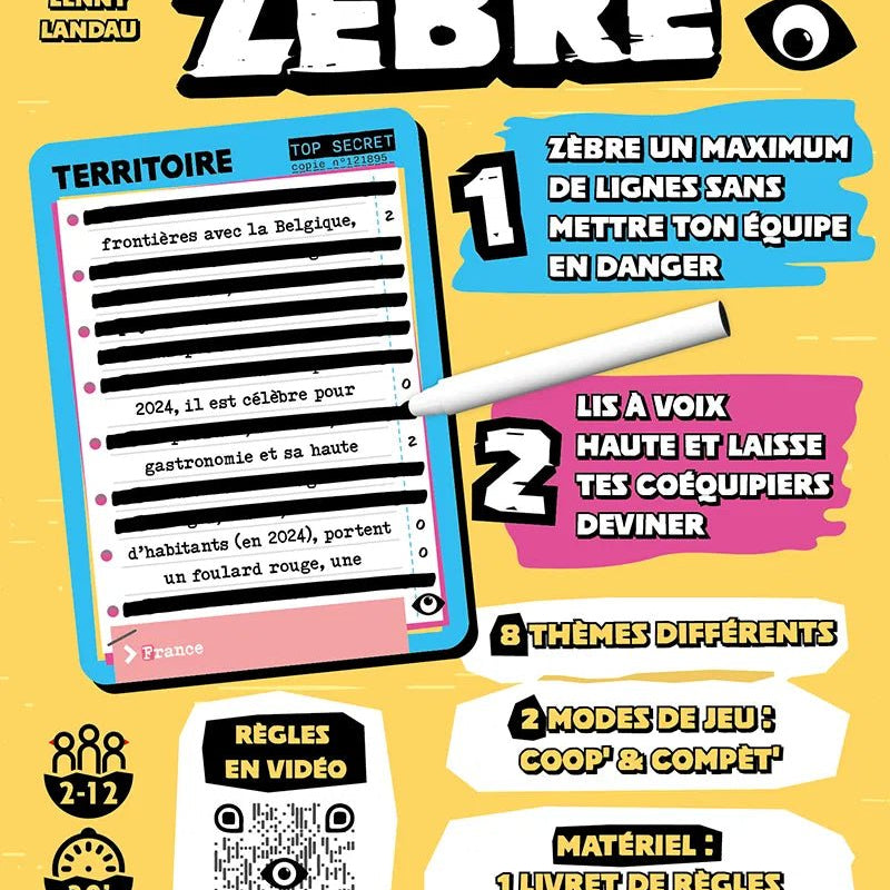 Operation Zebre - Jeu de plateau d'ambiance et de vivacité - Rouge et Noir