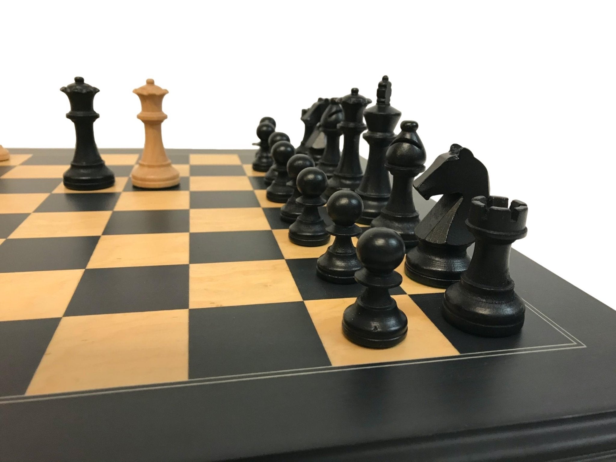 Pack pièces d'échecs noires + boîte de rangement - jeu d'échecs pièces d'échecs classiques - Rouge et Noir