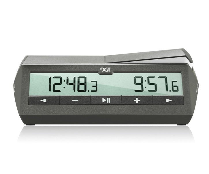 Pendule FIDE officielle - DGT 1500 - Grise - accessoire d'échecs pendule d'échecs - Rouge et Noir