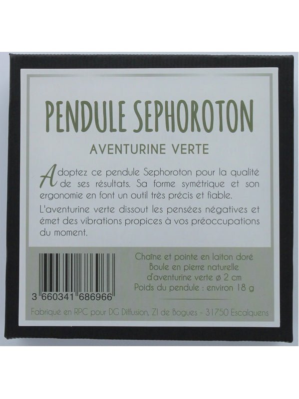 Pendule Sephoroton - Aventurine - Pendule divinatoire - Rouge et Noir