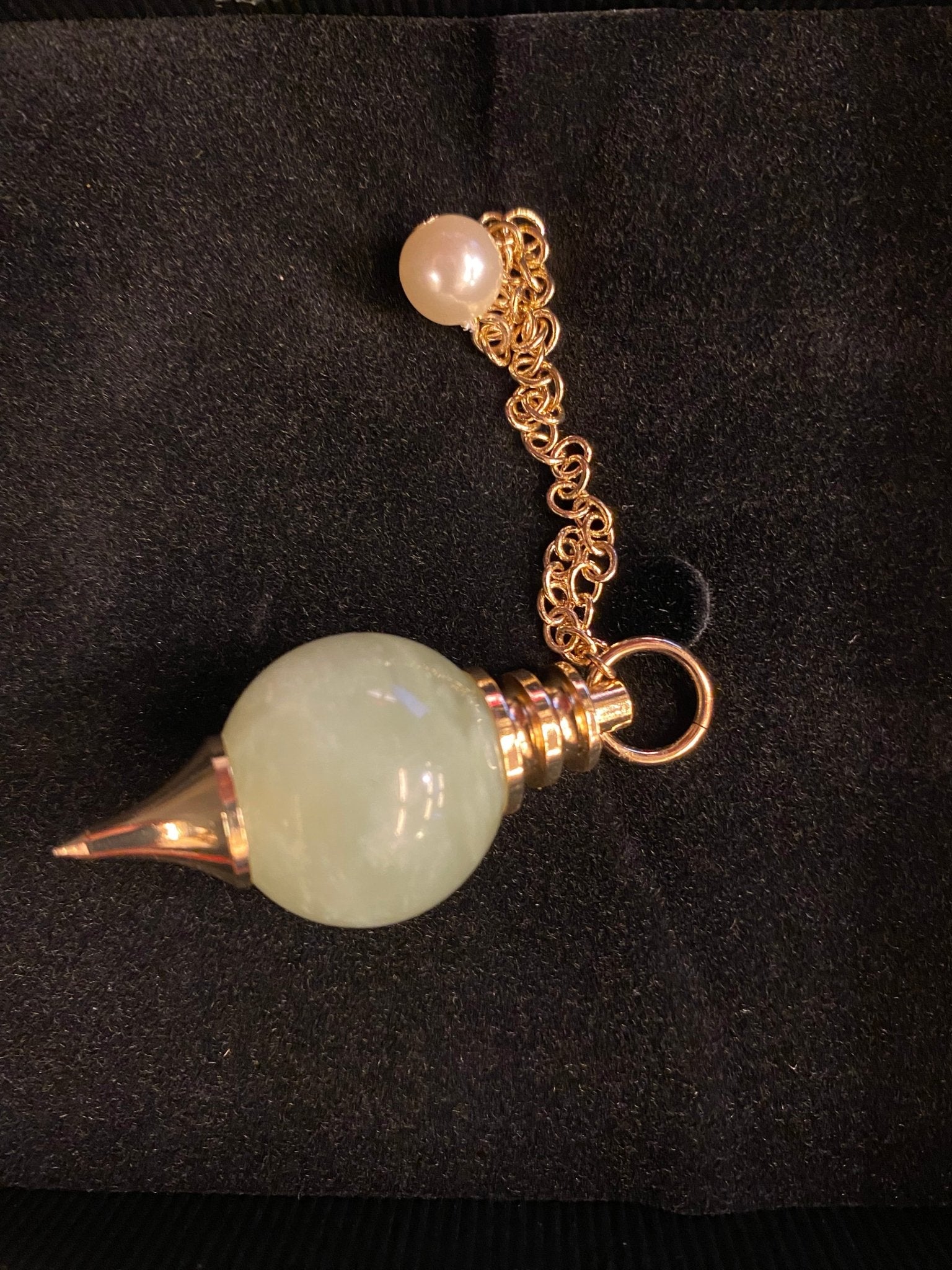 Pendule Sephoroton - Calcédoine Verte - Pendule divinatoire - Rouge et Noir