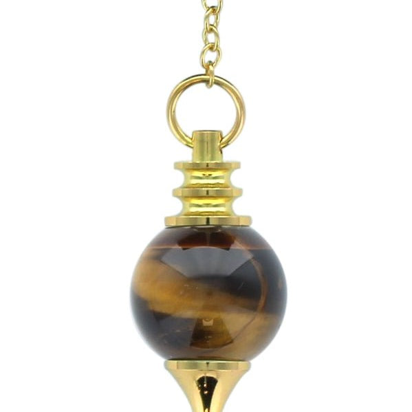 Pendule Sephoroton - Oeil de Tigre - Pendule divinatoire - Rouge et Noir