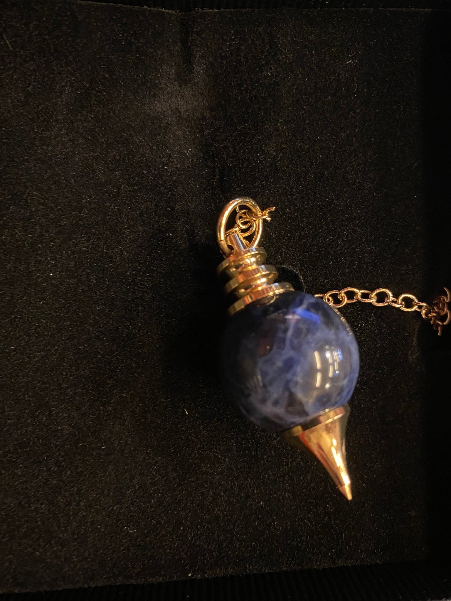 Pendule Sephoroton - Sodalite - Pendule divinatoire - Rouge et Noir
