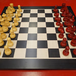 Pièces d'échecs Club Rouges en Buis - Chopra - jeu d'échecs pièces d'échecs classiques - Rouge et Noir