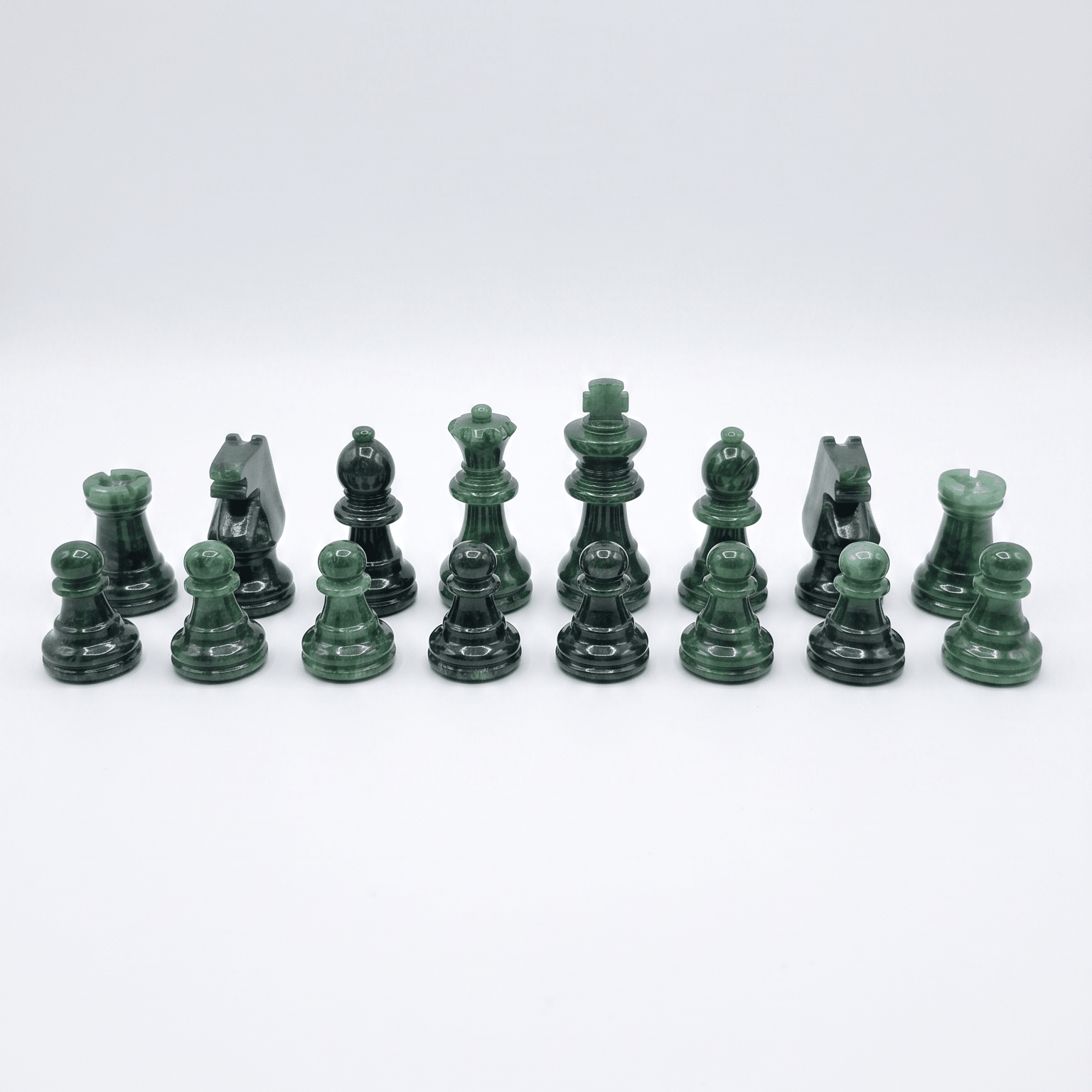 Pièces d'échecs en albâtre - Vert - Scali - ensemble échecs classique et décoratif cadeau adulte - Rouge et Noir