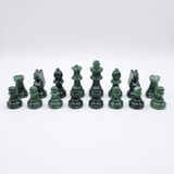 Pièces d'échecs en albâtre - Vert - Scali - ensemble échecs classique et décoratif cadeau adulte - Rouge et Noir