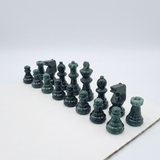 Pièces d'échecs en albâtre - Vert - Scali - ensemble échecs classique et décoratif cadeau adulte - Rouge et Noir