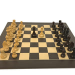 Pièces d'échecs en Buis - Design français (Style Chavet) - Double reines - jeu d'échecs pièces d'échecs classiques - Rouge et Noir