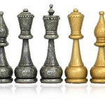Pièces d'échecs en métal - Flowered - Fait à la main - jeu d'échecs pièces d'échecs classiques et décoratives - Rouge et Noir