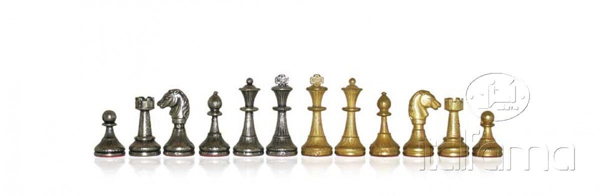 Pièces d'échecs en métal - Mignon - Fait à la main - jeu d'échecs pièces d'échecs classiques et décoratives - Rouge et Noir