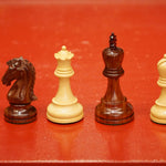 Pièces d'échecs Iroquoises en Bois de rose - Chopra - jeu d'échecs pièces d'échecs classiques - Rouge et Noir