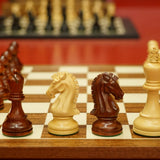 Pièces d'échecs Iroquoises en Palissandre - Chopra - jeu d'échecs pièces d'échecs classiques - Rouge et Noir