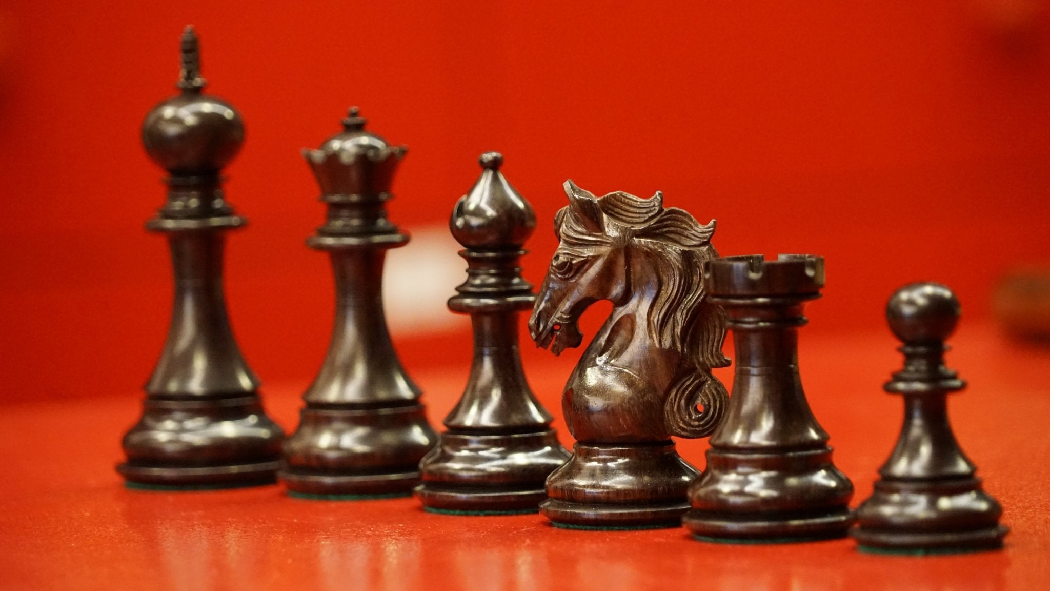 Pièces d'échecs Shera en Palissandre - Taille 6/7 - Chopra - jeu d'échecs pièces d'échecs classiques - Rouge et Noir