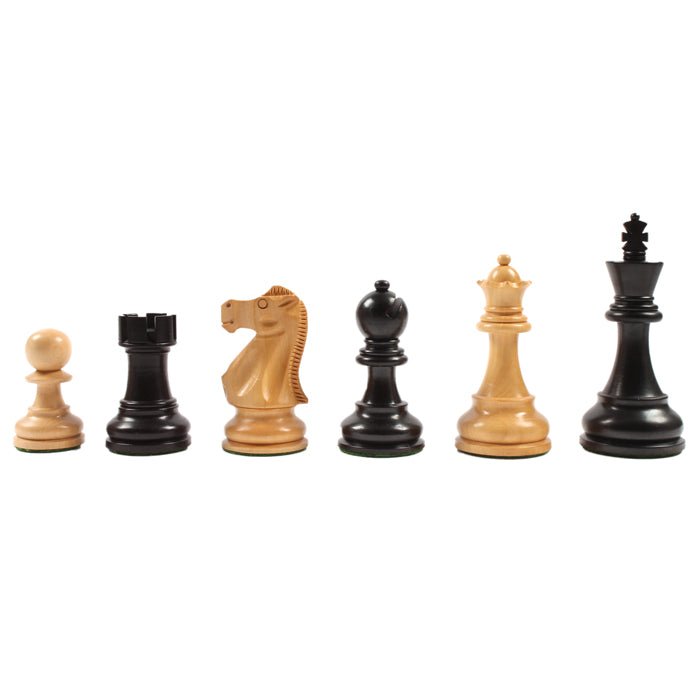 Pièces Deluxe buis noir - jeu d'échecs pièces d'échecs classiques - Rouge et Noir