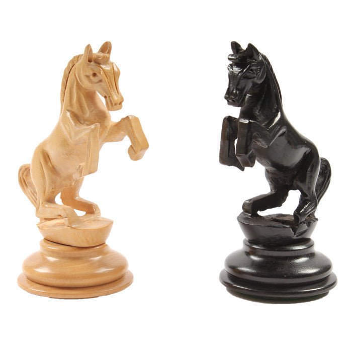 Pièces ébène cavalier cabré + Coffre luxe cuir - jeu d'échecs accessoire d'échecs boite d'échecs - Rouge et Noir