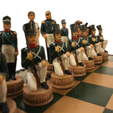 Pièces Napoléon Vs Russes - Résine - Peint à la main - Pièces d’échecs décoratives figuratives - Rouge et Noir