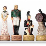 Pièces Napoléon Vs Russes - Résine - Peint à la main - Pièces d’échecs décoratives figuratives - Rouge et Noir