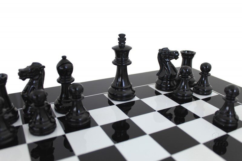Pièces Staunton Laquées - Pièces d’échecs classiques et décoratives figuratives - Rouge et Noir