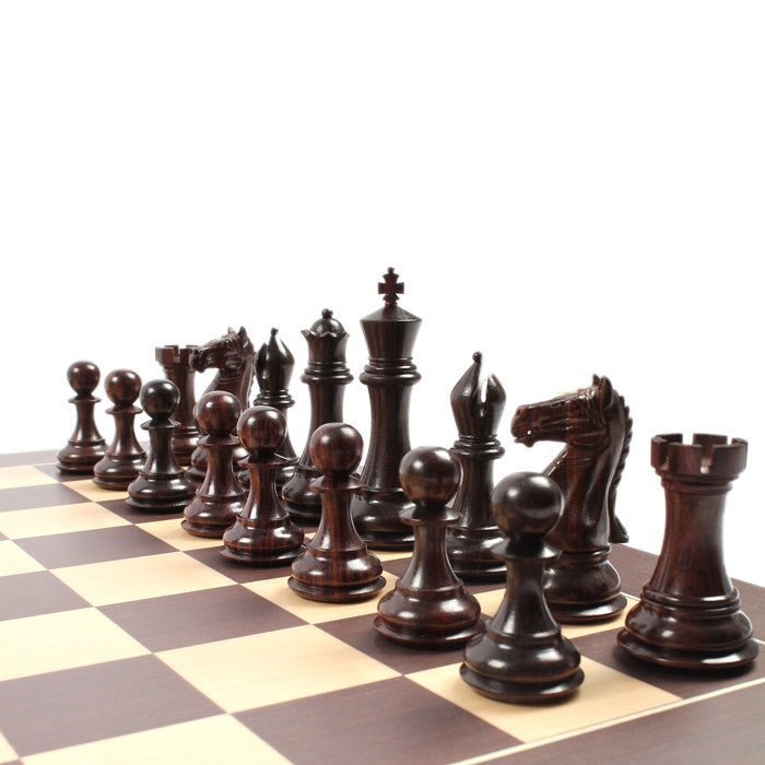 Pièces Suprême Palissandre - jeu d'échecs pièces d'échecs classiques cadeau bel objet - Rouge et Noir