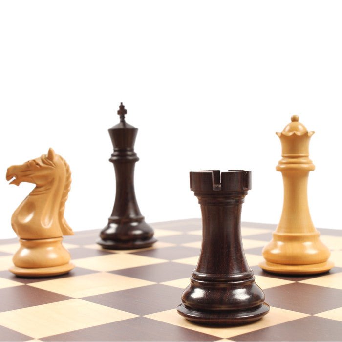 Pièces Suprême Palissandre - jeu d'échecs pièces d'échecs classiques cadeau bel objet - Rouge et Noir