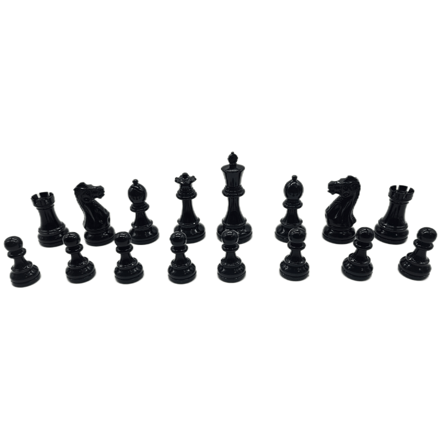 Pièces Ultimes en bois laqué - Noir / Crème - Taille 3/4 - Chopra - Pièces d’échecs classiques et décoratives figuratives - Rouge et Noir