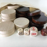 Pions Backgammon en bois Ulbrich - Pions de backgammon - Rouge et Noir