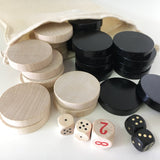 Pions Backgammon en bois Ulbrich - Pions de backgammon - Rouge et Noir