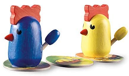 Pique Plume: La ronde des poules - Jeux de plateau enfants - Rouge et Noir