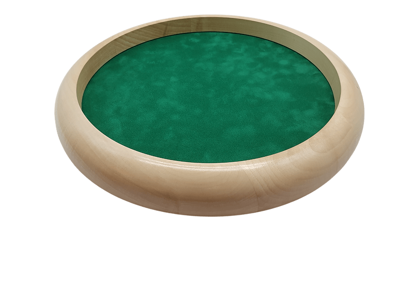 Piste ronde en bois - Hêtre massif - jeu de dés piste de dés - Rouge et Noir