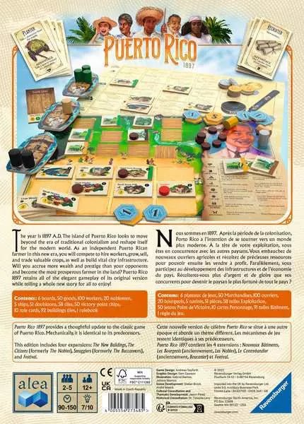 Puerto Rico 1897 - Jeu de plateau de stratégie - Rouge et Noir