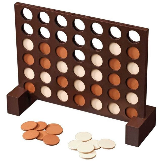 Puissance 4 bois - PH - Jeu de stratégie en bois - Rouge et Noir