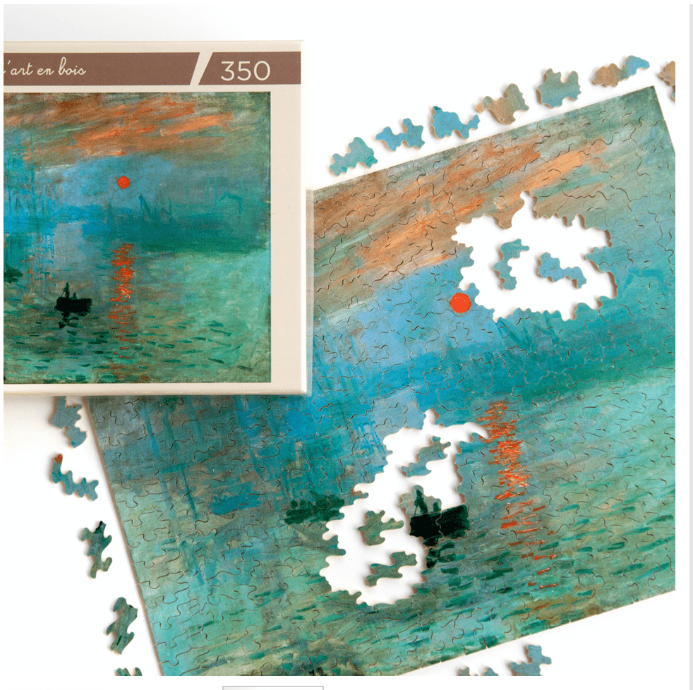 Puzzle Bois Michèle Wilson - 350 pièces - Impression, soleil levant - Monet - Puzzle en bois Michèle Wilson - Rouge et Noir