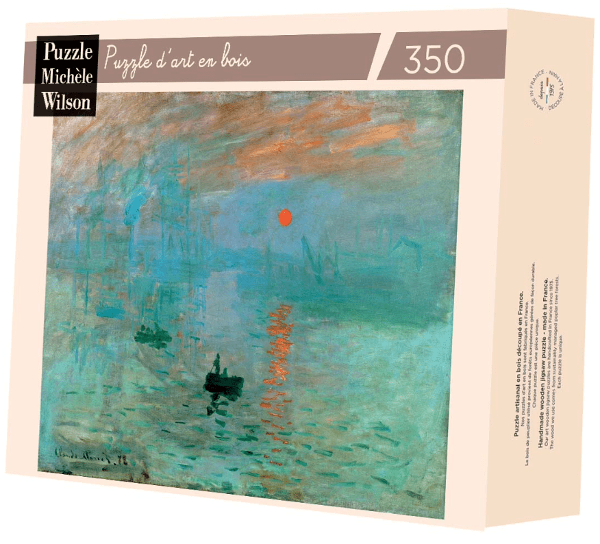 Puzzle Bois Michèle Wilson - 350 pièces - Impression, soleil levant - Monet - Puzzle en bois Michèle Wilson - Rouge et Noir