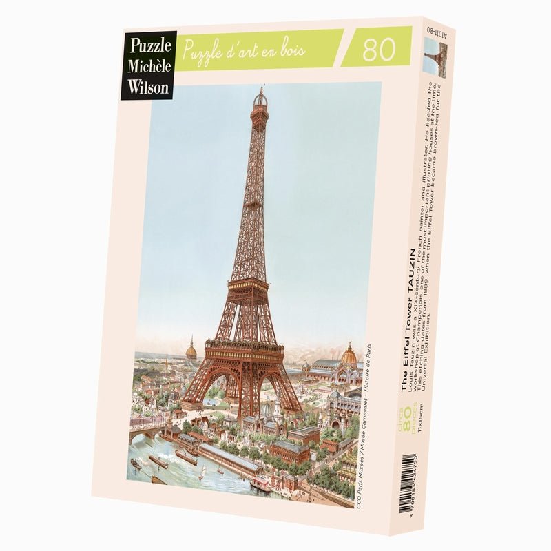 Puzzle Bois Michèle Wilson - 80 pièces - La Tour Eiffel - Tauzin - Puzzle en bois Michèle Wilson - Rouge et Noir