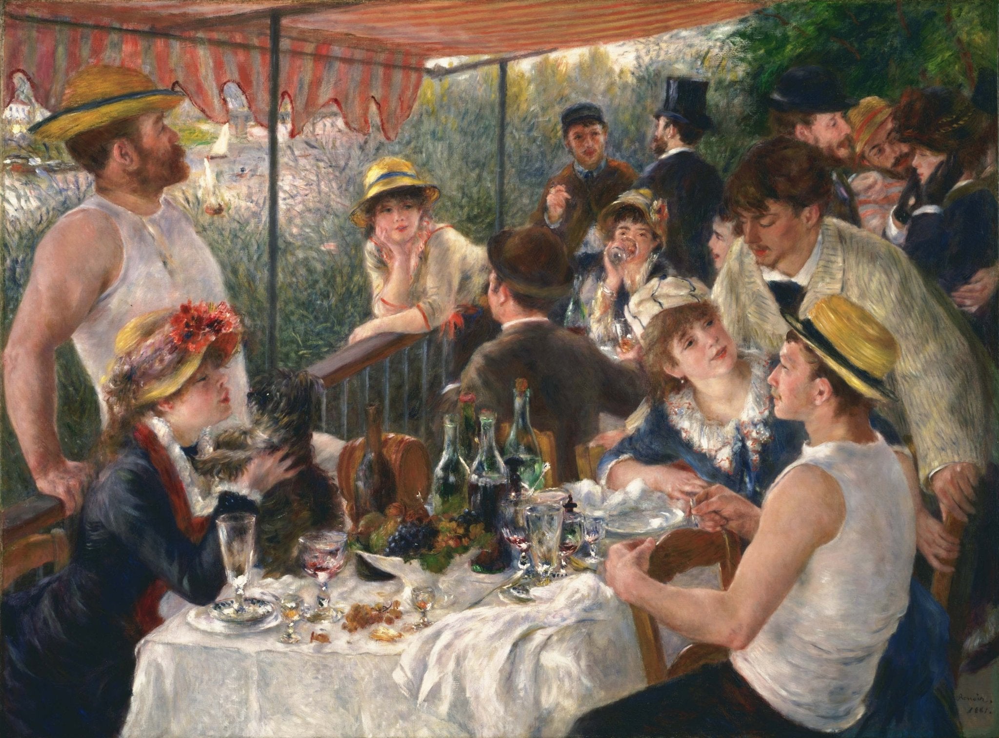 Puzzle Coffre Luxe 1000p - Le déjeuner des canotiers - Pierre Auguste Renoir - Puzzle en carton cadeau adulte - Rouge et Noir