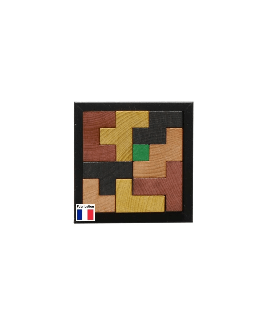 Puzzle Cube - Casse - tête en bois cube enfant - Rouge et Noir