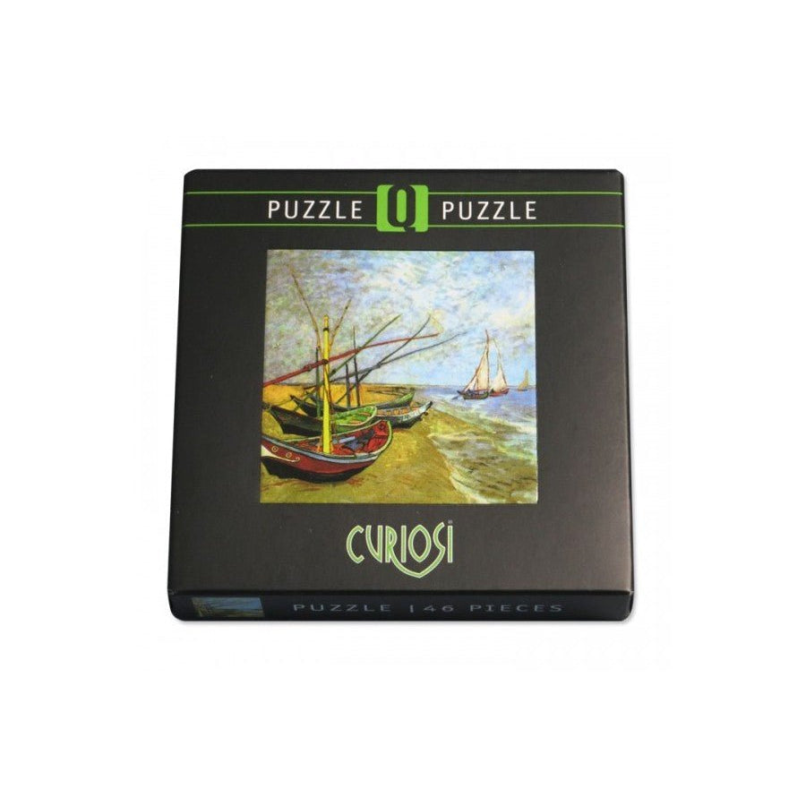 Puzzle Curiosi 66 pièces - Bateaux aux Saintes - Maries - Van Gogh - puzzle en carton enfant - Rouge et Noir