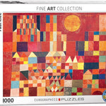 Puzzle Eurographics - 1000 p - Chateau et soleil - Klee - Puzzle en carton cadeau adulte - Rouge et Noir