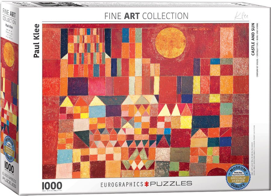 Puzzle Eurographics - 1000 p - Chateau et soleil - Klee - Puzzle en carton cadeau adulte - Rouge et Noir