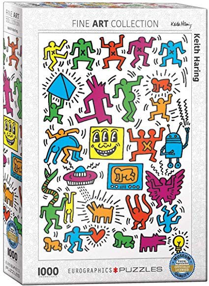 Puzzle Eurographics - 1000 p - Collage - Keith Haring - Puzzle en carton - Rouge et Noir