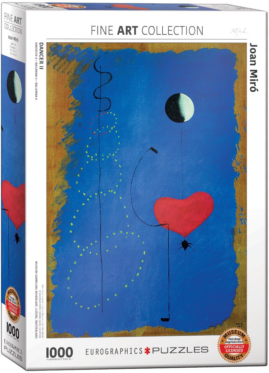 Puzzle Eurographics - 1000 p - Danseuse II - Joan Miro - Puzzle en carton - Rouge et Noir