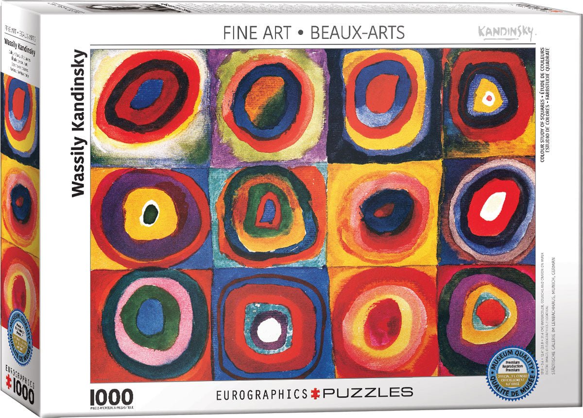 Puzzle Eurographics - 1000 p - Etude de couleurs - Kandinsky - Puzzle en carton - Rouge et Noir