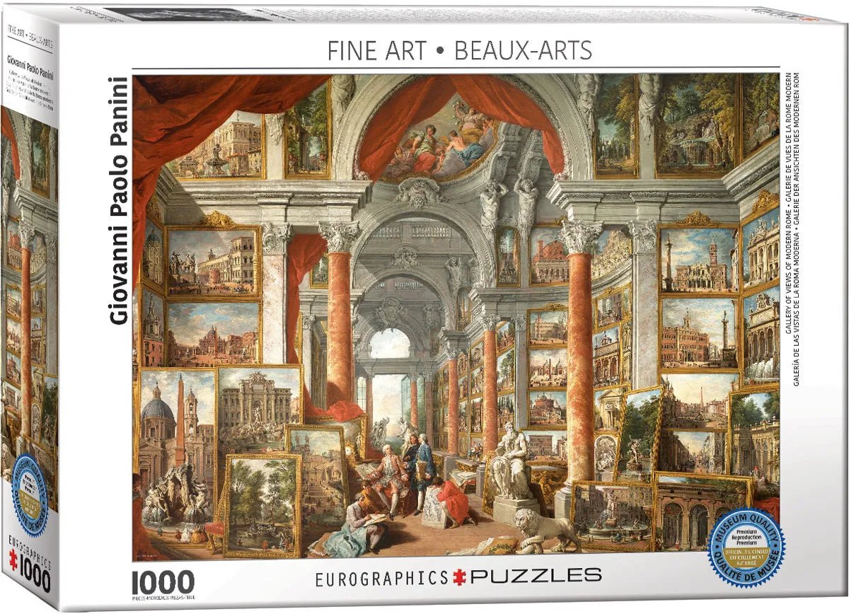 Puzzle Eurographics - 1000 p - Gallerie de la Rome Antique - Panini - Puzzle en carton - Rouge et Noir